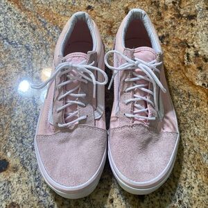 Vans Pink and White Kids Old Skool Sneakers